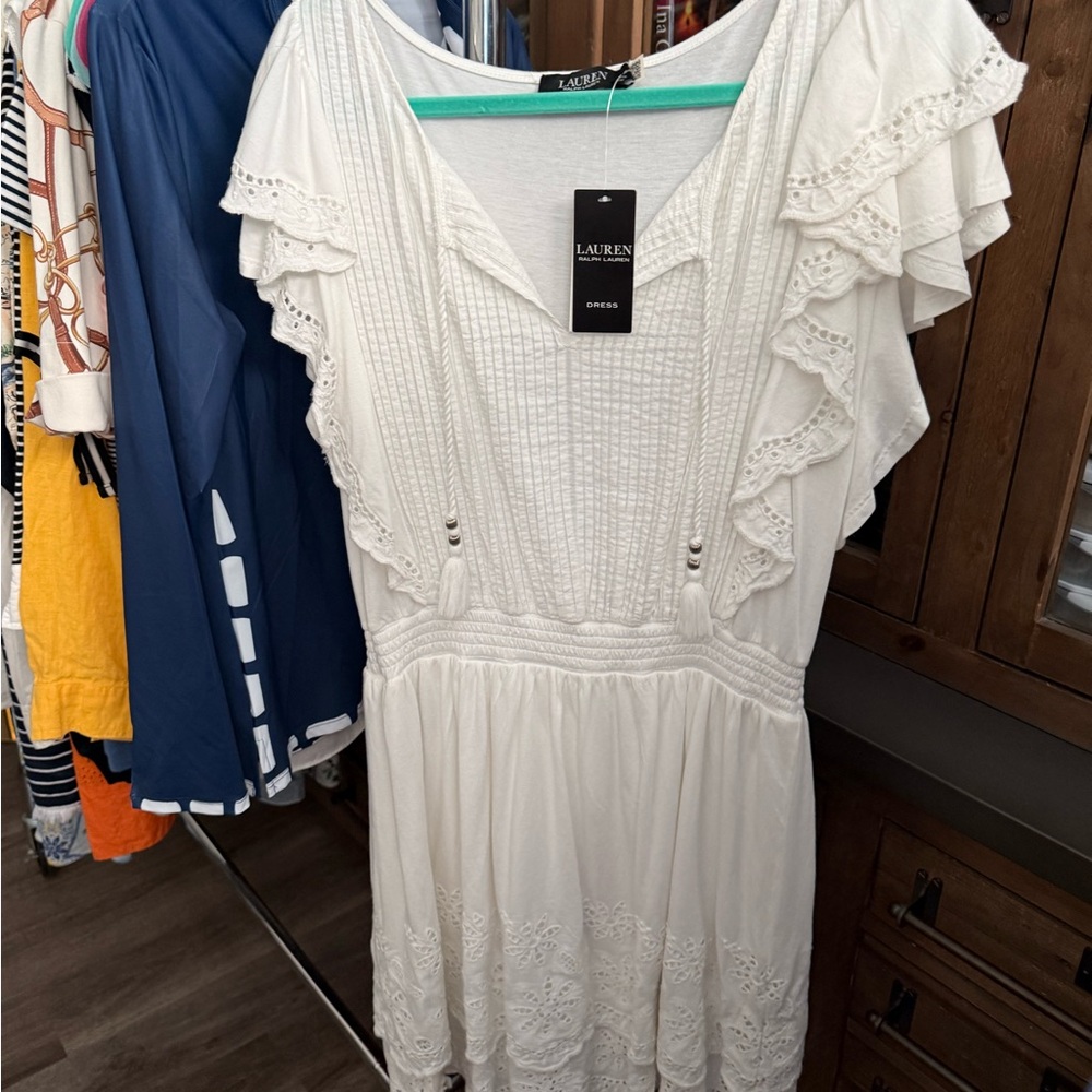 Lauren Ralph Lauren black label white eyelet dress